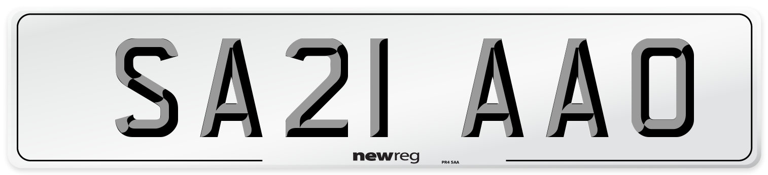 SA21 AAO Number Plate from New Reg